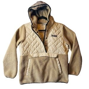 Columbia Sweet View Fleece Jacket Sweatshirt‎ w/ Hood Women's Md. White & Beige
